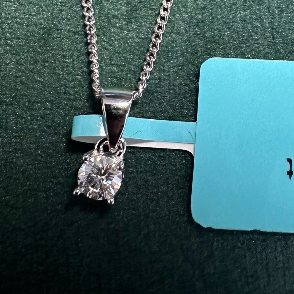 Moissanite Solitaire Silver Pendant Necklace